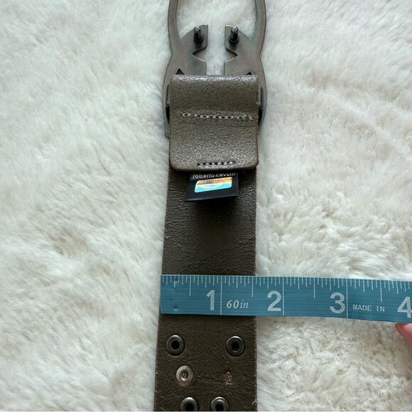 Roberto Cavalli leather grey belt Authentic - Picture 6 of 8